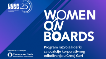 CBCG raspisala javni poziv za treću generaciju polaznica programa „Women on Boards Montenegro“